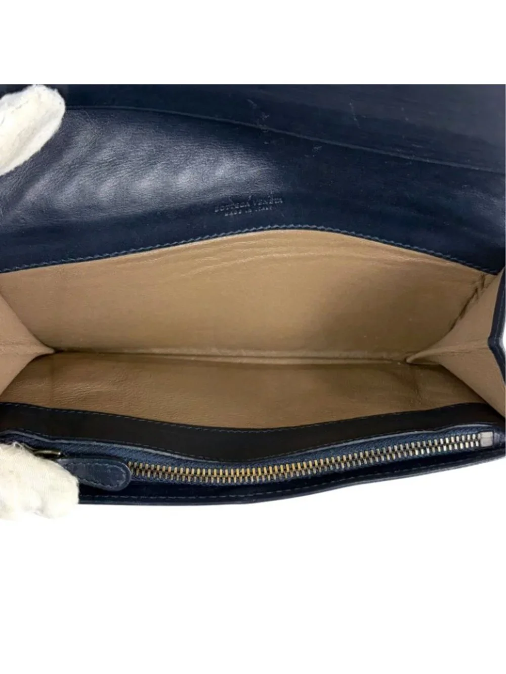 Bottega Veneta Intrecciato Leather Wallet Bifold Dark Navy